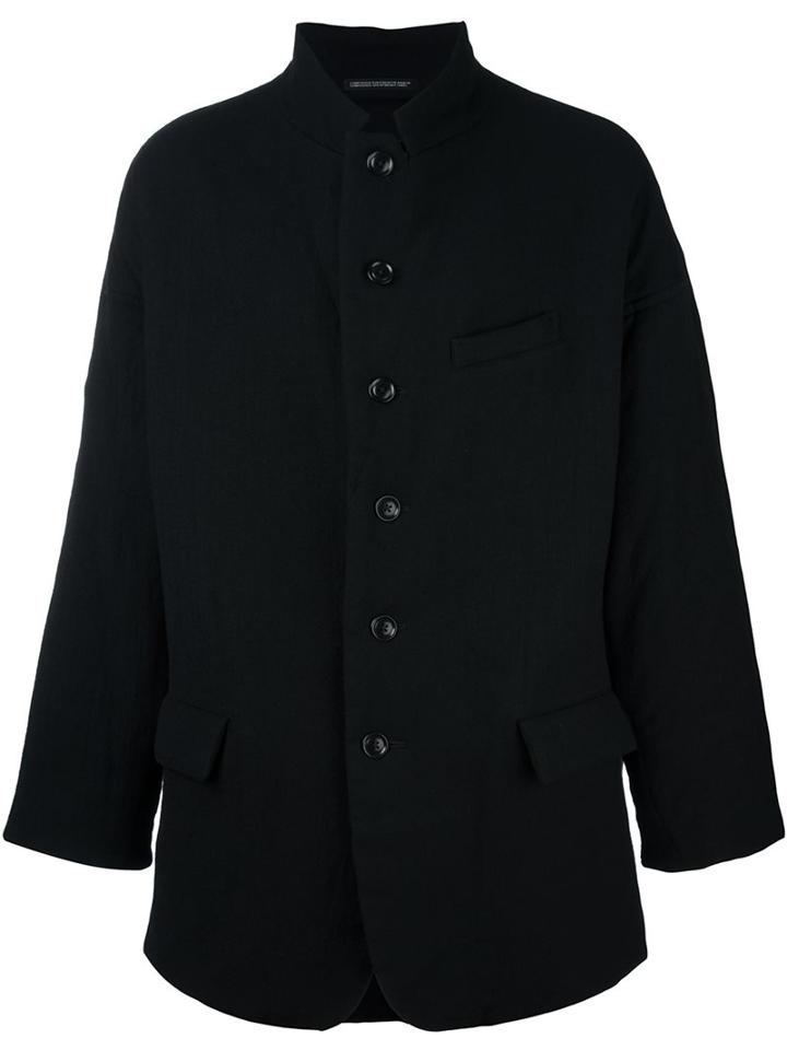 Yohji Yamamoto Oversized Shirt Jacket, Men's, Size: 4, Black, Polyester/cupro/wool