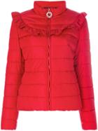 Love Moschino Frilled Padded Jacket - Red