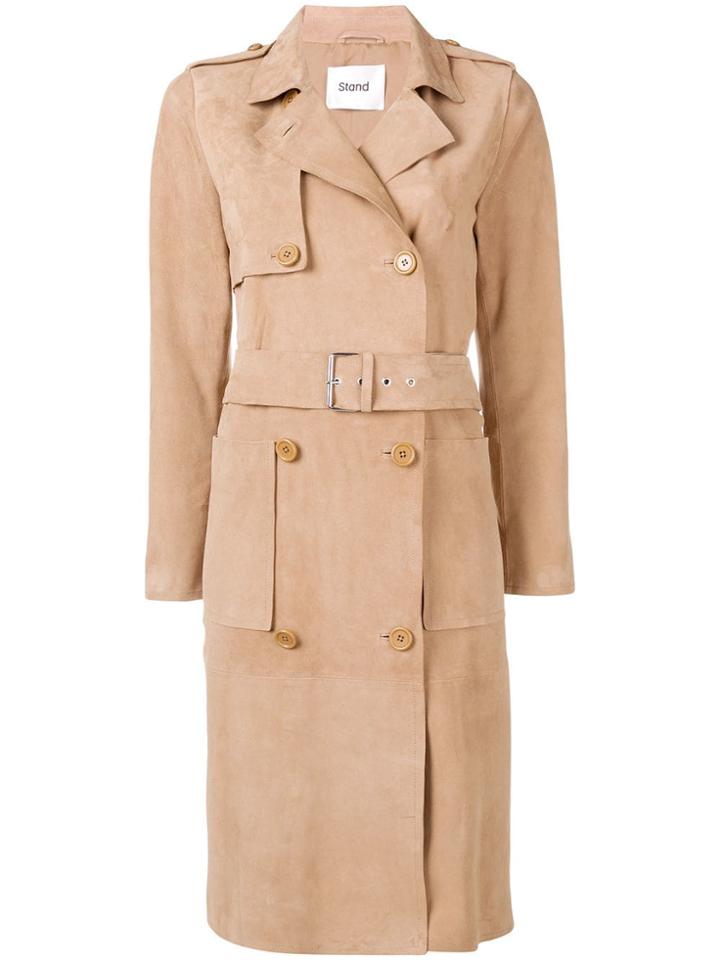 Stand Belted Trench Coat - Neutrals