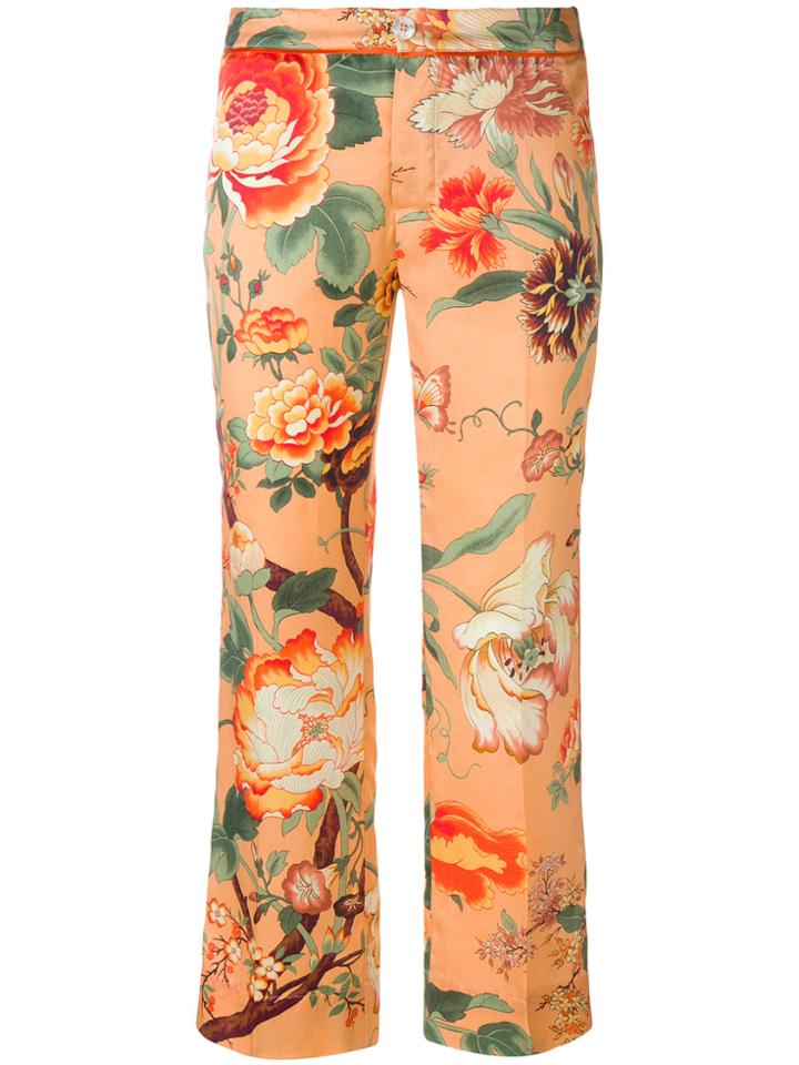 F.r.s For Restless Sleepers Embroidered Cropped Trousers - Yellow &