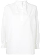 Atlantique Ascoli Band Collar Blouse - White