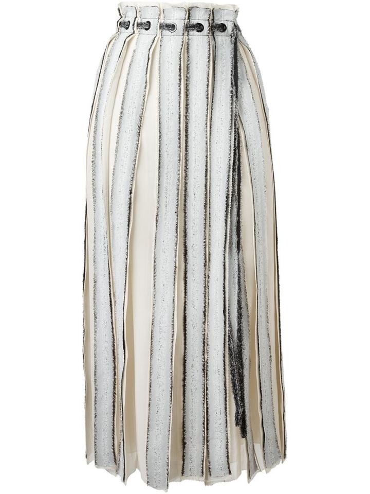 Proenza Schouler Frayed Stripe Wrap Skirt