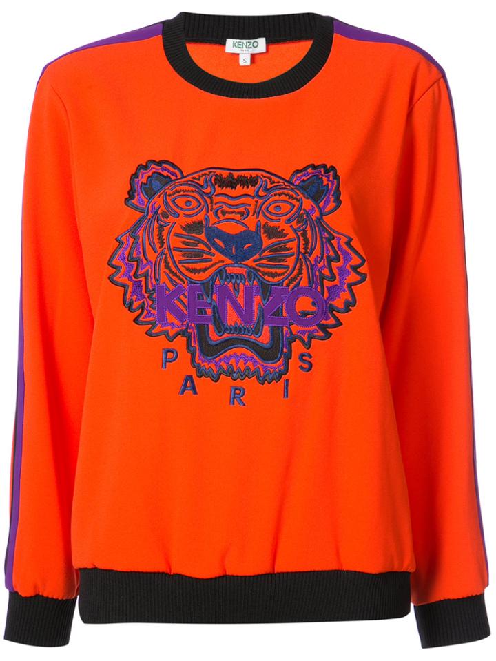 Kenzo Crepe Colour Block Tiger Sweatshirr - Yellow & Orange
