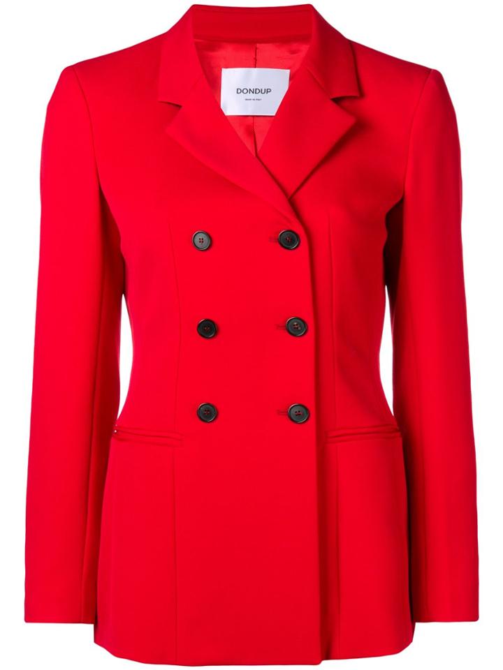 Dondup Fitted Double Breasted Blazer - Red