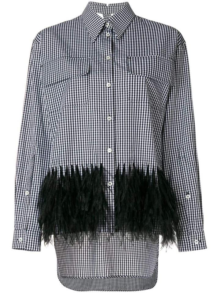 Nº21 Feathered Checked Shirt - Black