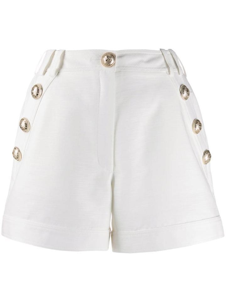Balmain Button-embellished Tailored Shorts - White