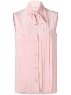 Miu Miu Pleated Sleeveless Shirt - Pink
