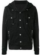 Balmain Hooded Denim Jacket - Black