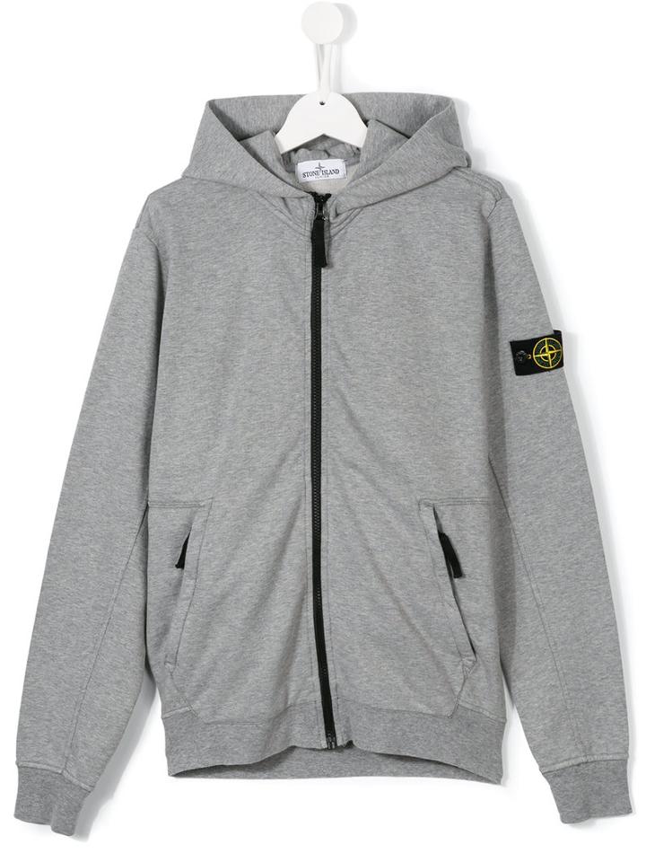Stone Island Kids Zip-up Hoodie, Boy's, Size: 14 Yrs, Grey