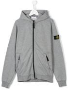 Stone Island Kids Zip-up Hoodie, Boy's, Size: 14 Yrs, Grey