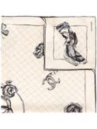 Chanel Vintage Chanel Logos Scarf - White
