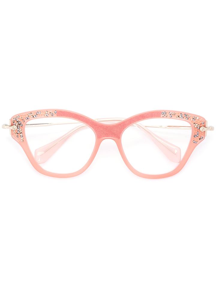 Miu Miu Eyewear Cat Eye Glasses, Pink/purple, Acetate/metal