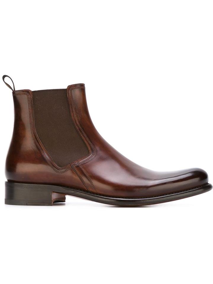 Santoni Ankle Boots, Men's, Size: 9, Brown, Leather