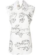 Marni Tiger Print Sleeveless Shirt - White