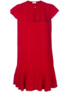 Red Valentino - Frilled Cape Dress - Women - Acetate/viscose - 40, Acetate/viscose