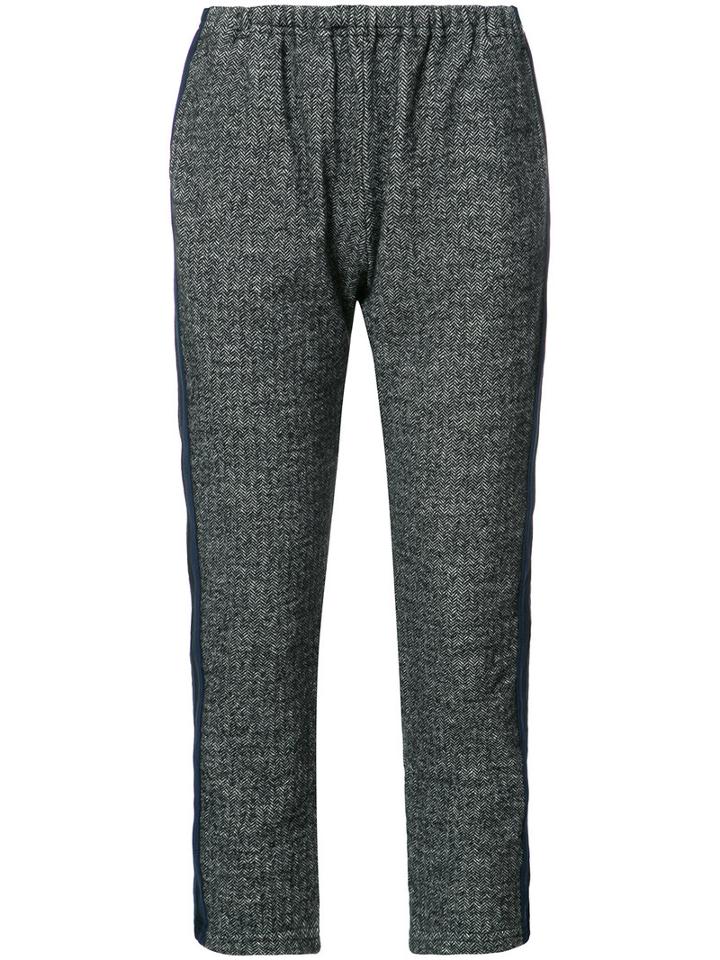 Engineered Garments Elasticated Waist Cropped Trousers, Women's, Size: 3, Grey, Cotton/wool/polyester