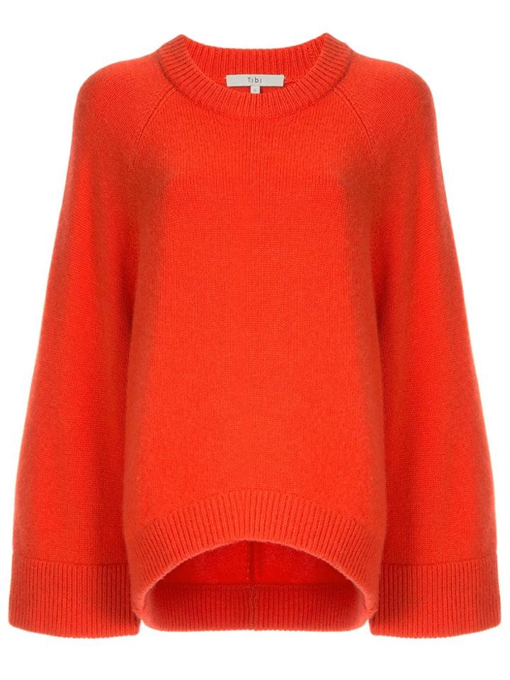 Tibi Round Neck Sweater - Red