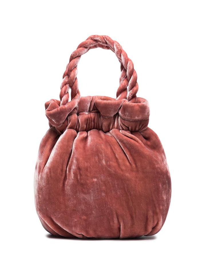 Staud Small Pink Velvet Grace Bucket Bag - Pink & Purple