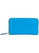 Burberry Logo Embossed Wallet - Blue