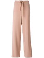 Theory Drawstring Straight Trousers, Women's, Size: Medium, Pink/purple, Triacetate/polyester/polyurethane