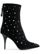 Amen Embellished Pointed Ankle Boots - Black