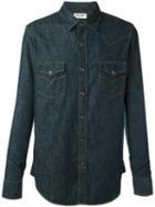 Saint Laurent Ysl Nashville Denim Shirt, Men's, Size: Large, Blue, Cotton