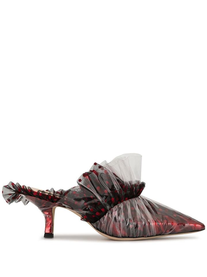 Midnight 00 Polka Dot Mules - Red