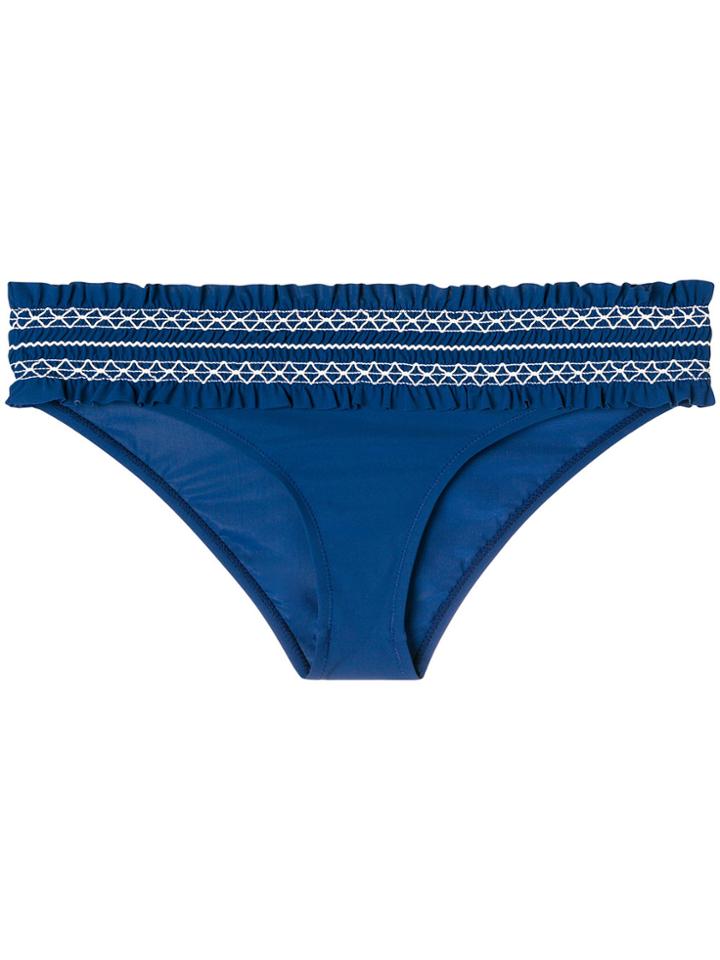 Tory Burch Decorative Ruffle Bikini Bottoms - Blue