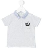 Fendi Kids - Striped Collar Polo Shirt - Kids - Cotton - 18 Mth, Grey