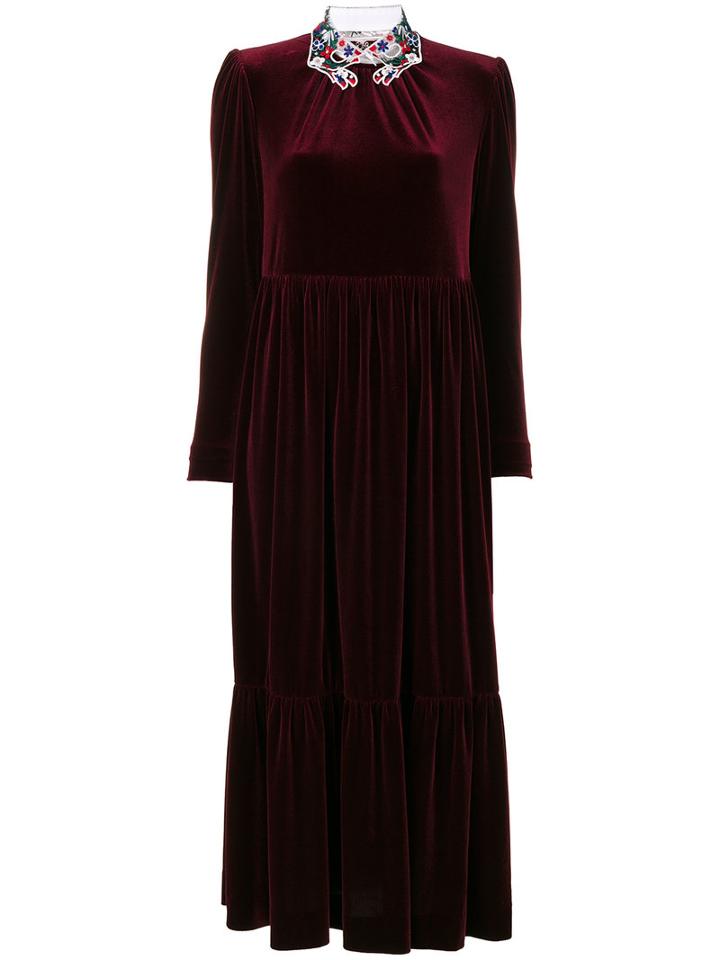 Vivetta - Pleated Evening Dress - Women - Polyester/spandex/elastane - 38, Red, Polyester/spandex/elastane