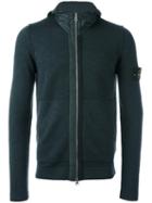 Stone Island Zipped Hoodie, Men's, Size: Xxl, Green, Wool/polyamide