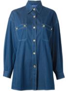 Guy Laroche Vintage Oversize Denim Shirt, Women's, Size: 38, Blue