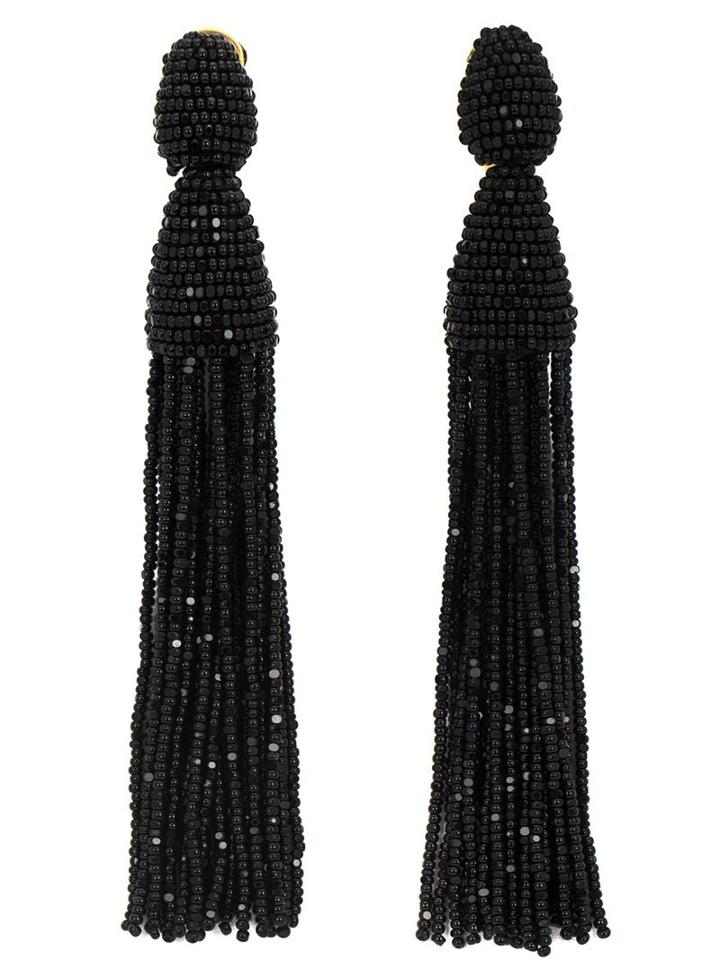 Oscar De La Renta Beaded Pendant Earrings
