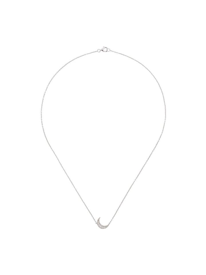 Andrea Fohrman 18kt White Gold Mini Crescent Diamond Necklace