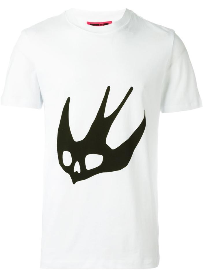 Mcq Alexander Mcqueen 'swallow' T-shirt, Men's, Size: Xl, White, Cotton