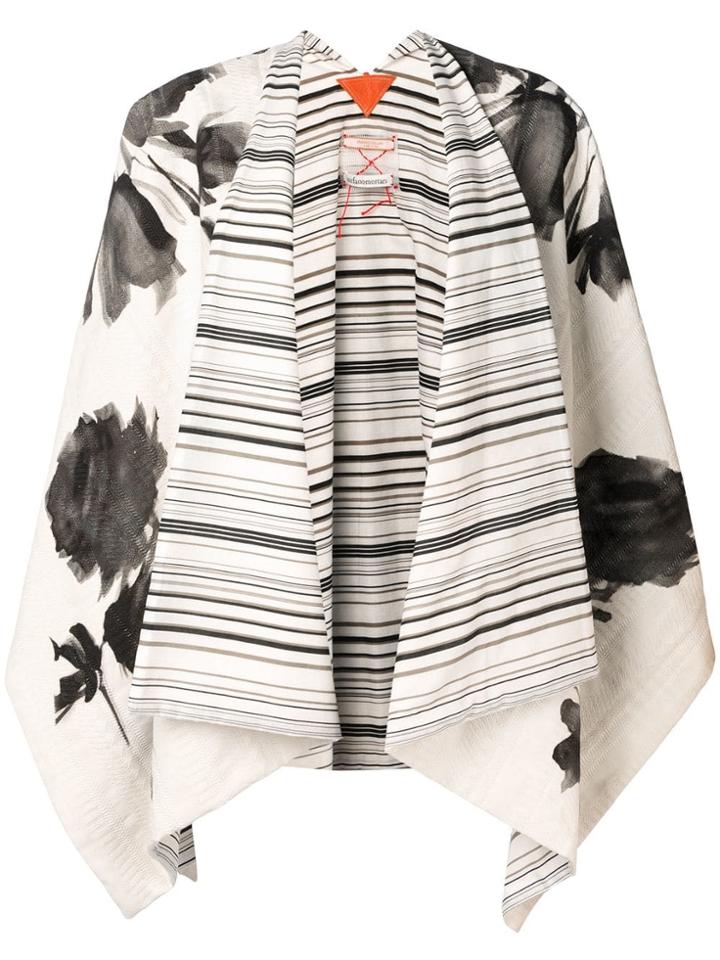 Stefano Mortari Floral Print Cape - Neutrals