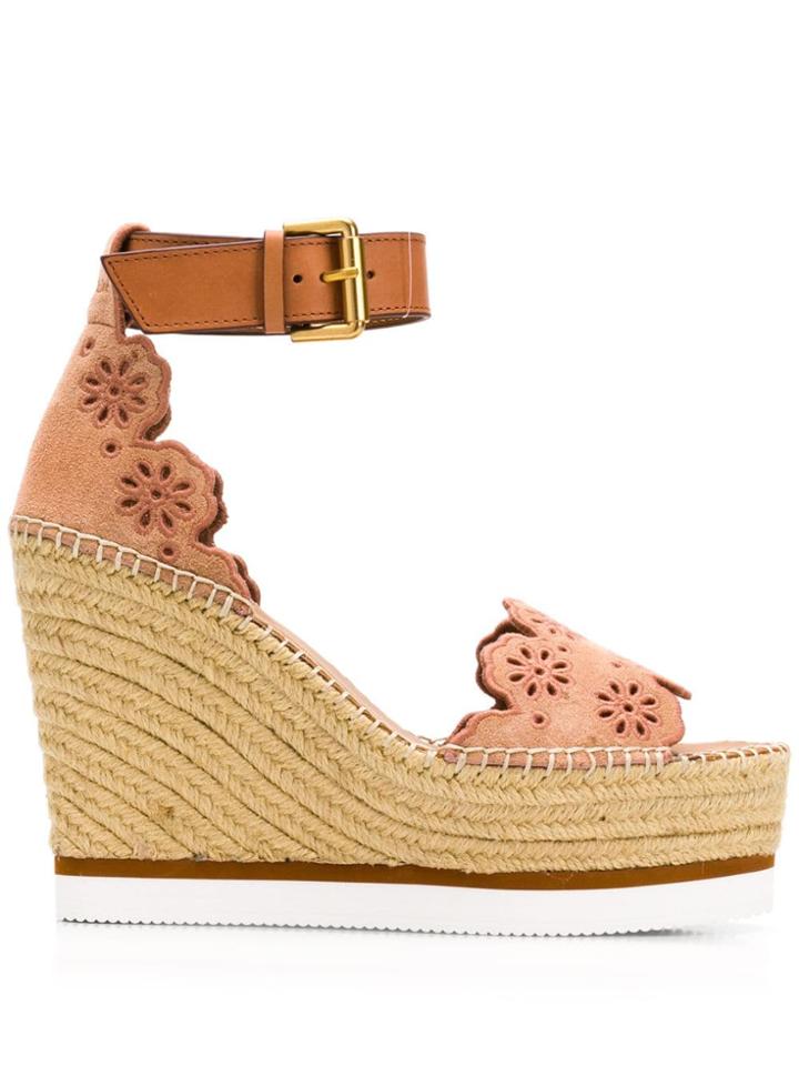 See By Chloé Ankle Strap Wedges - Neutrals