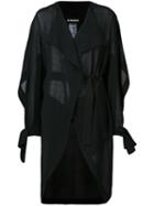 Ann Demeulemeester - Flappy Lapel Semi-sheer Jacket - Women - Nylon/wool - 36, Black, Nylon/wool