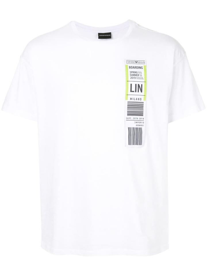 Emporio Armani Boarding Ticket T-shirt - White