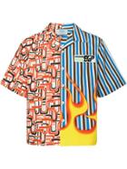 Prada Short-sleeved Shirt With Two Prints - Blue