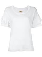 Current/elliott The Ruffle Roadie T-shirt, Women's, Size: 2, White, Cotton
