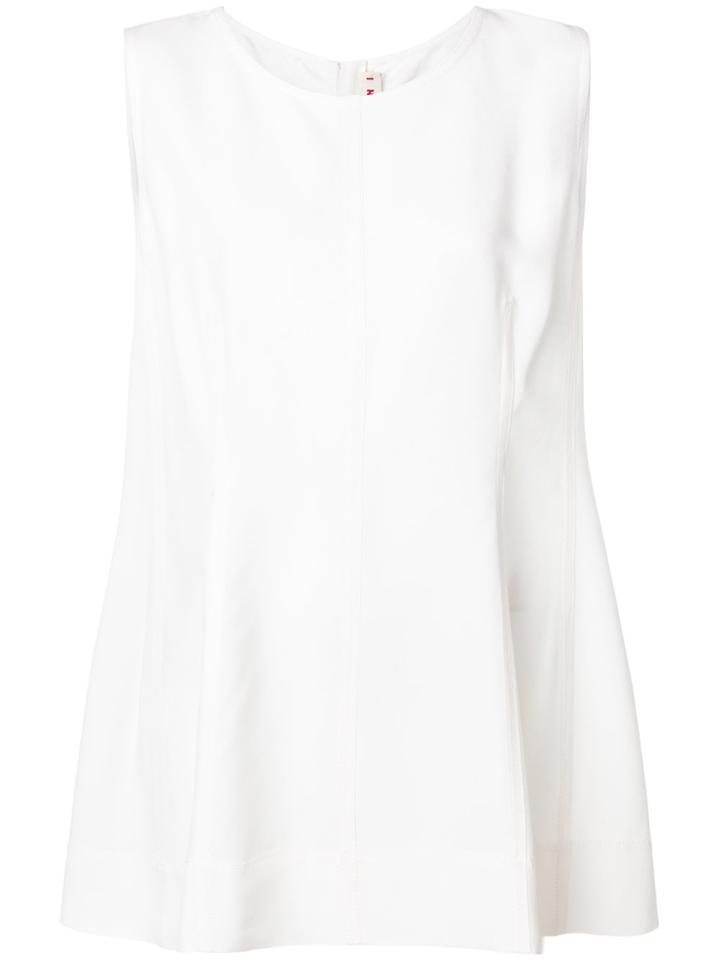 Marni Sleeveless Swing Blouse - White