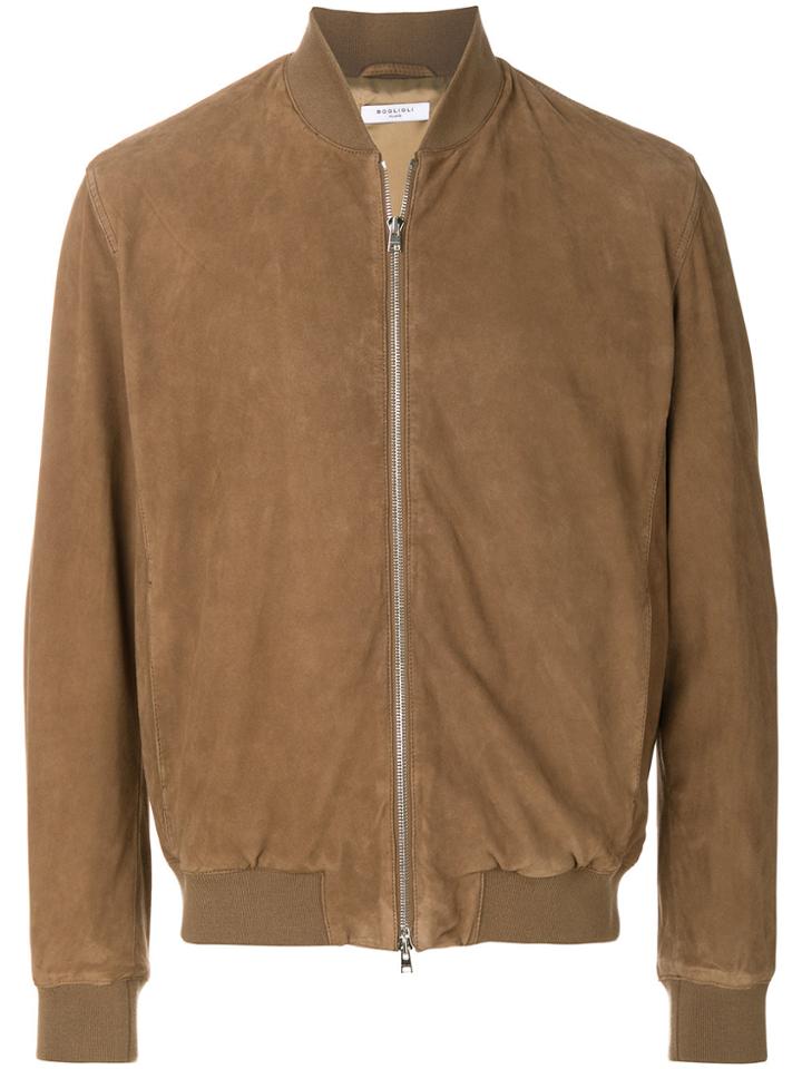 Boglioli Zipped Bomber Jacket - Nude & Neutrals