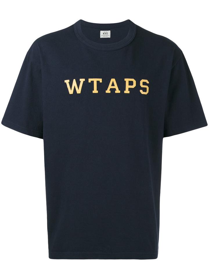 Wtaps - College Font Printed T-shirt - Men - Cotton - M, Blue, Cotton