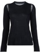 Maison Margiela Ladder Stitch Detail Sweater, Women's, Size: Medium, Black, Wool