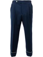 Gucci Tapered Pajama Trousers, Size: 48, Blue, Cotton/polyester/wool/mohair