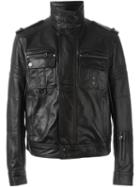 Diesel Black Gold Patch Pocket Leather Jacket, Men's, Size: 50, Calf Leather/cotton/viscose/rayon