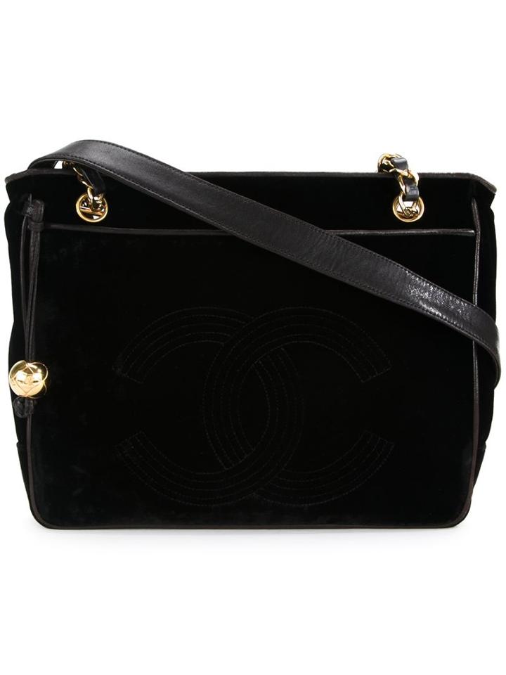 Chanel Vintage Velvet Shoulder Bag, Women's, Black