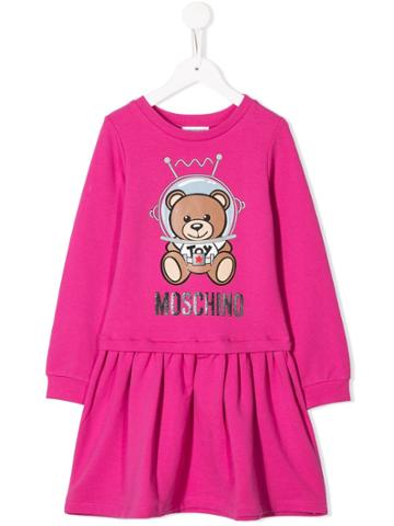 Moschino Kids Teen Space Bear Jumper Dress - Pink