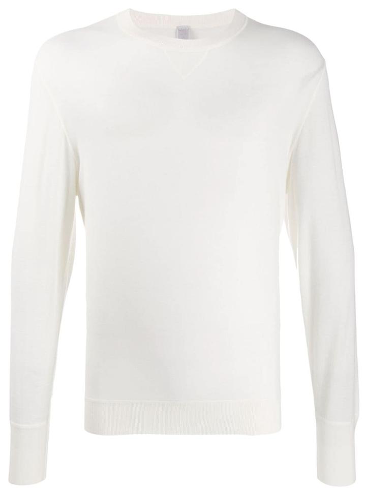 Eleventy Long-sleeve Fitted Sweater - White